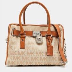 Michael Kors Beige and Cognac Satchel